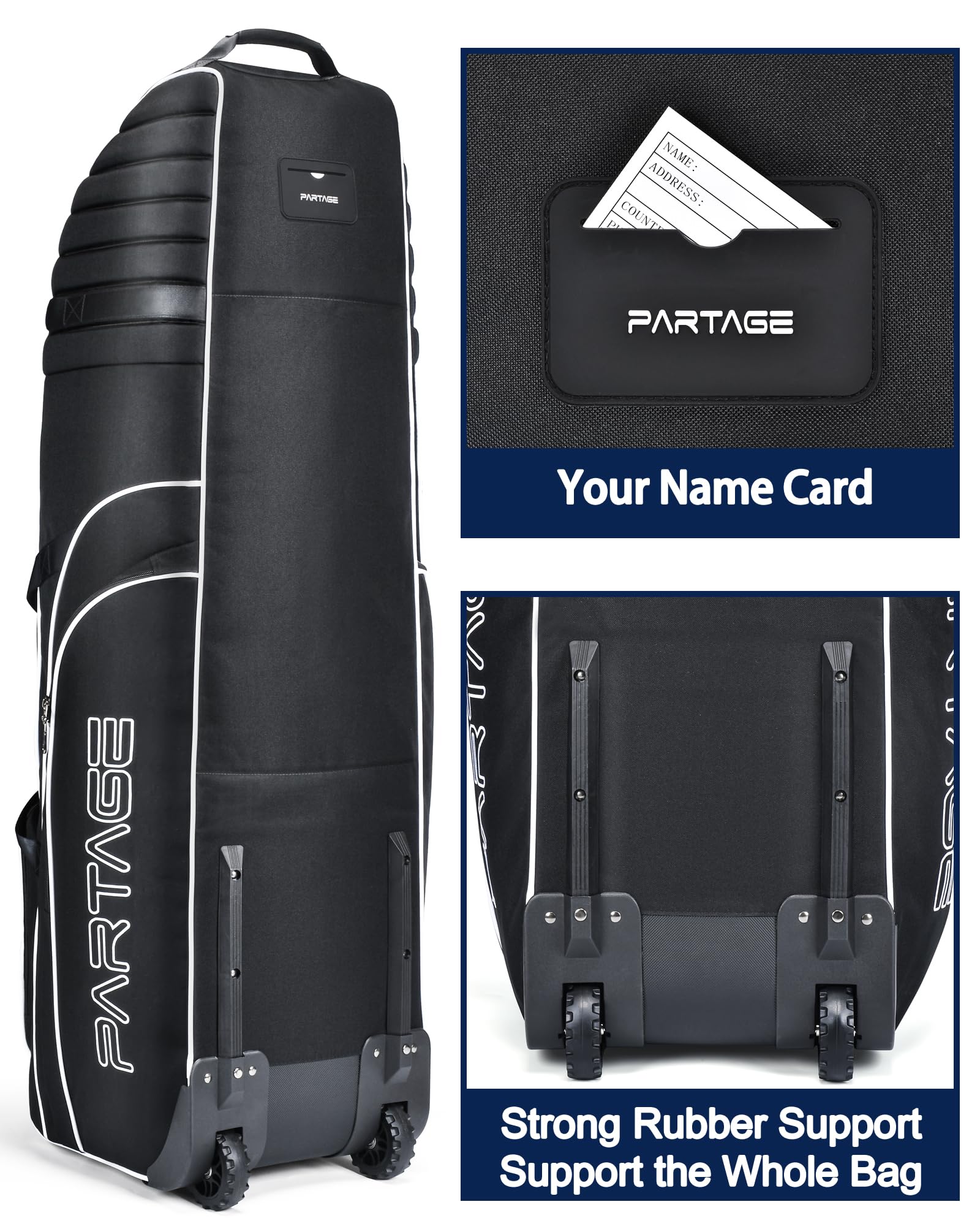 Partage Golf Travel Bag with Wheels – 900D Heavy Duty Oxford Case