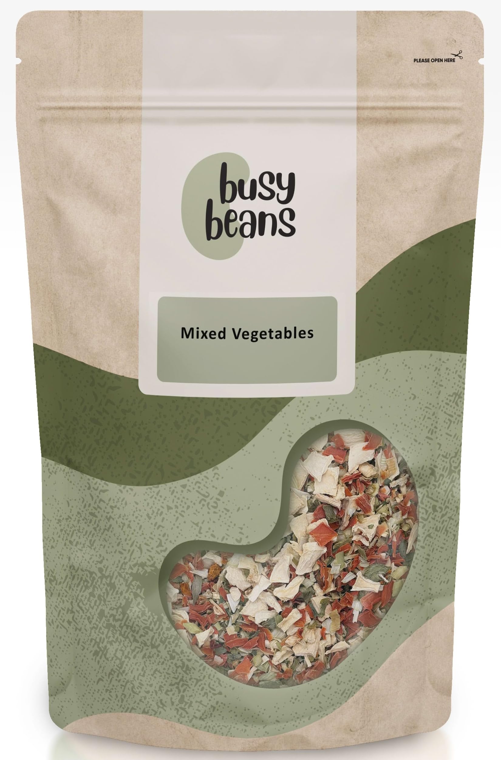 Busy Beans Dried Mixed Vegetables - Dehydrated Soup Mix Blend (1kg)