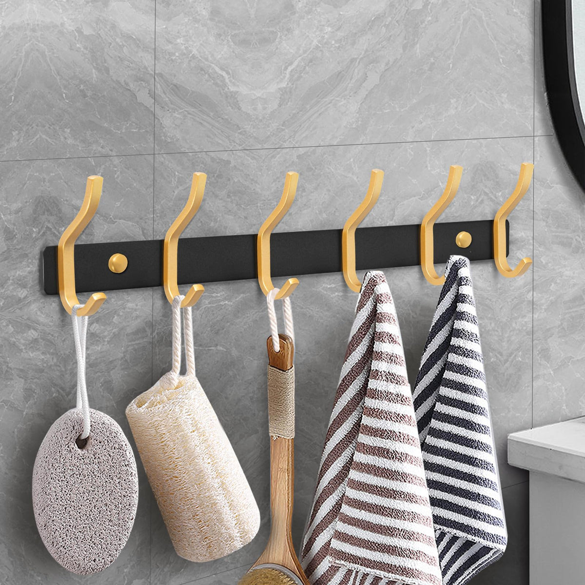 MEIJO Coat Hooks Wall Mounted, Coat Rack Wall Mounted Stainless Steel Heavy Duty Wall Hook, Coat Hooks for Door, Bedroom, Bathroom - image 3