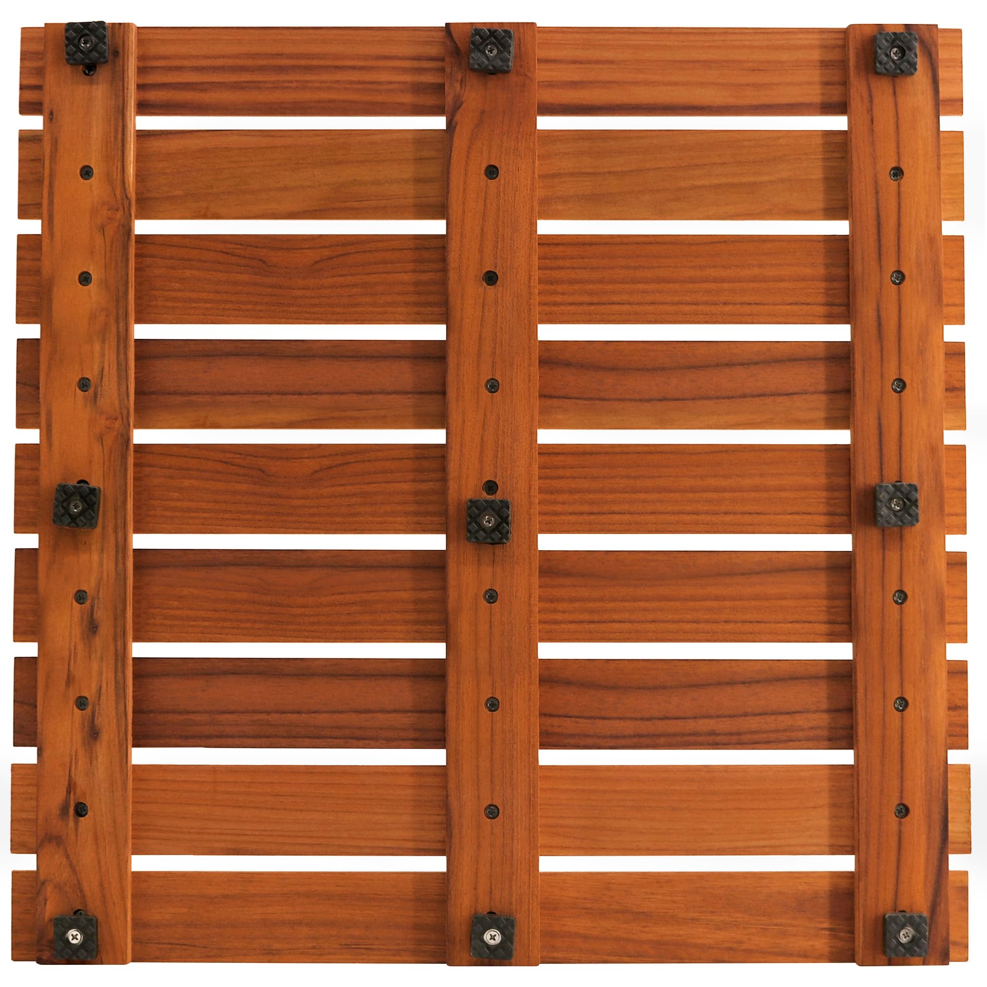 VaeFae Teak Shower Mat – Non-Slip Wooden Spa Bath Mat, 50.8 x 50.8 cm