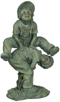 Design Toscano Leap Frogging Boys Garden Statue - Hand-Finished Resin