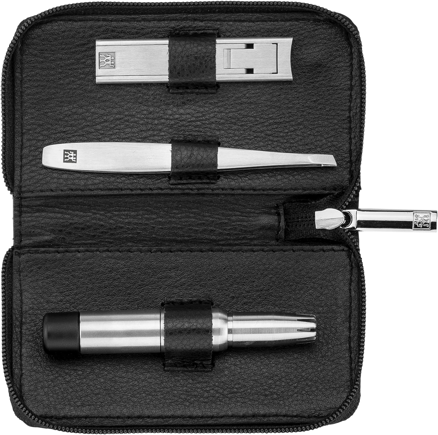 ZWILLING Twinox 3-Piece Manicure Set | Black Cowhide Leather Case