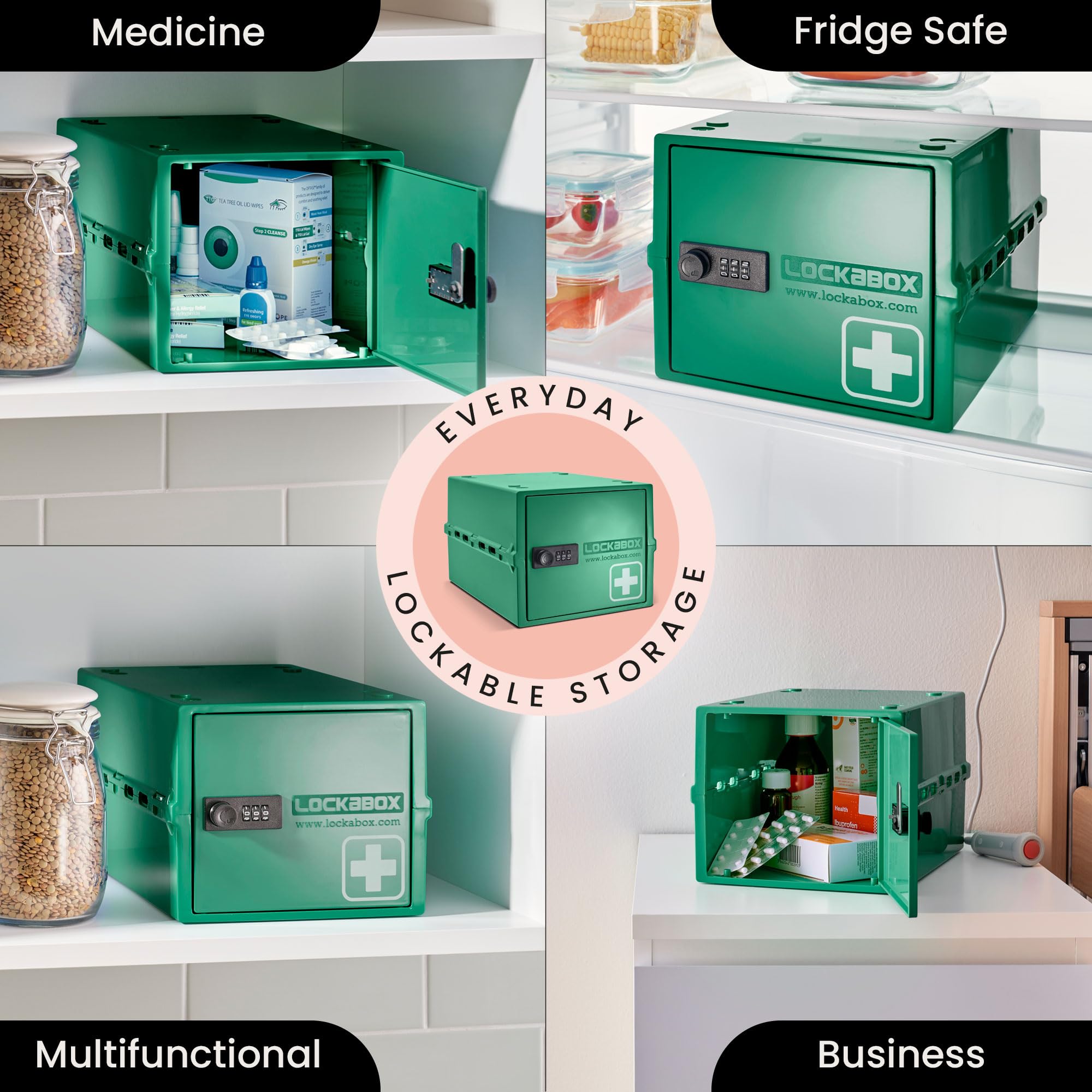 Lockabox One Medi Green | 10L Lockable Medicine Box with Combination Lock