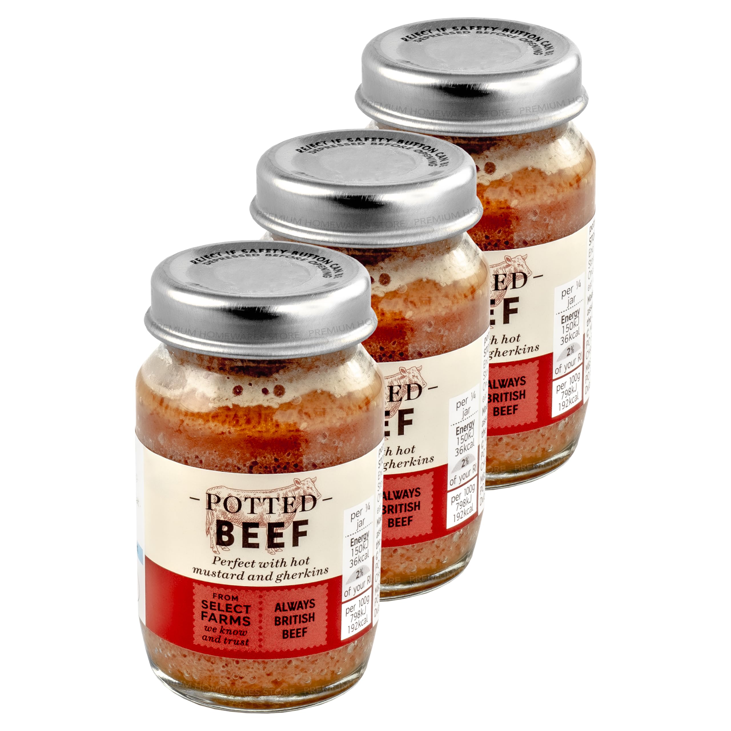 Jolof Store Potted Beef Sandwich Spread Paste - 3 x 75g Jars (225g)