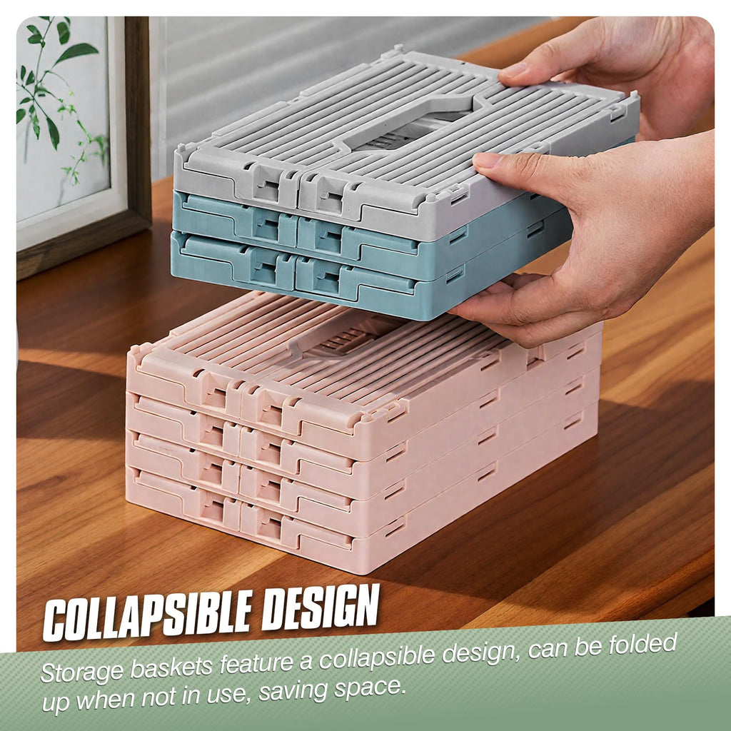 Vivikivi 2-Pack Collapsible Crates Storage Boxes, 22x15x9cm, Blue - image 5