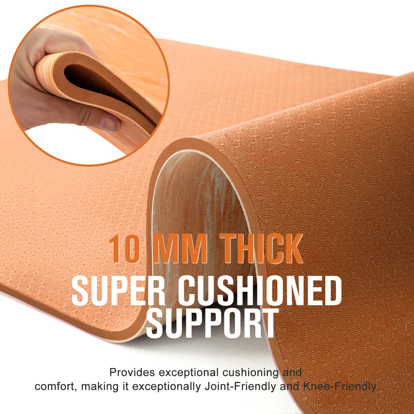 Marjar Extra Thick 10mm Yoga Mat – Non-Slip Rubber & TPE Exercise Mat