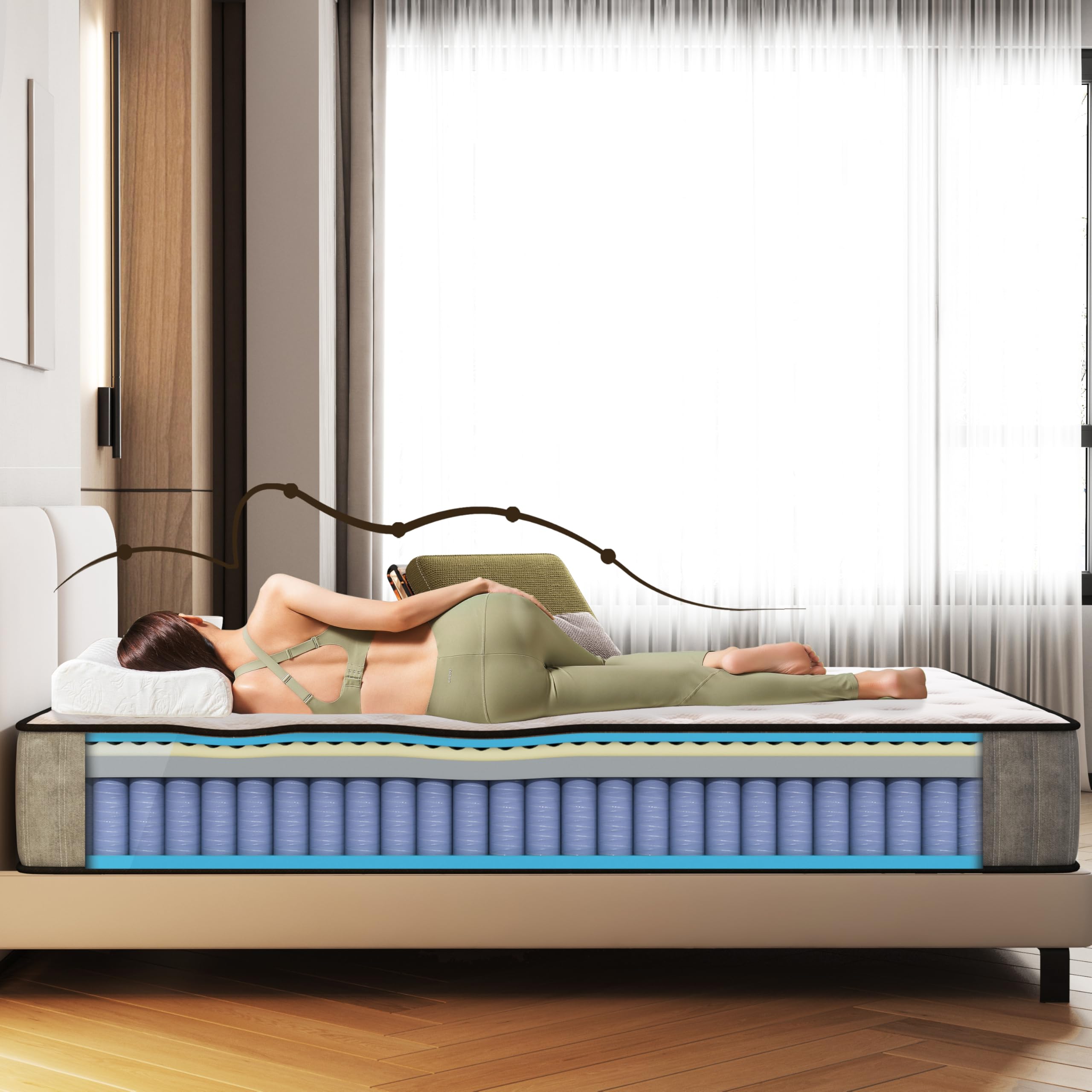 Matoresu Single Hybrid Mattress – 21CM Memory Foam & Pocket Spring