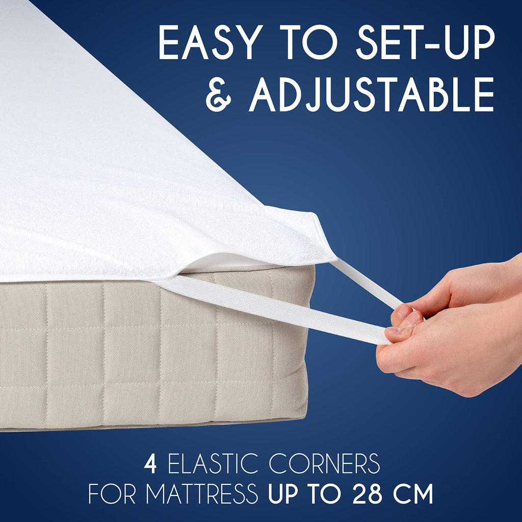 Dreamzie Mattress Protector Waterproof with 4 Elastic Corners - Made in EU - OEKO-TEX® Certified- For Mattress 120 x 200 cm - image 4