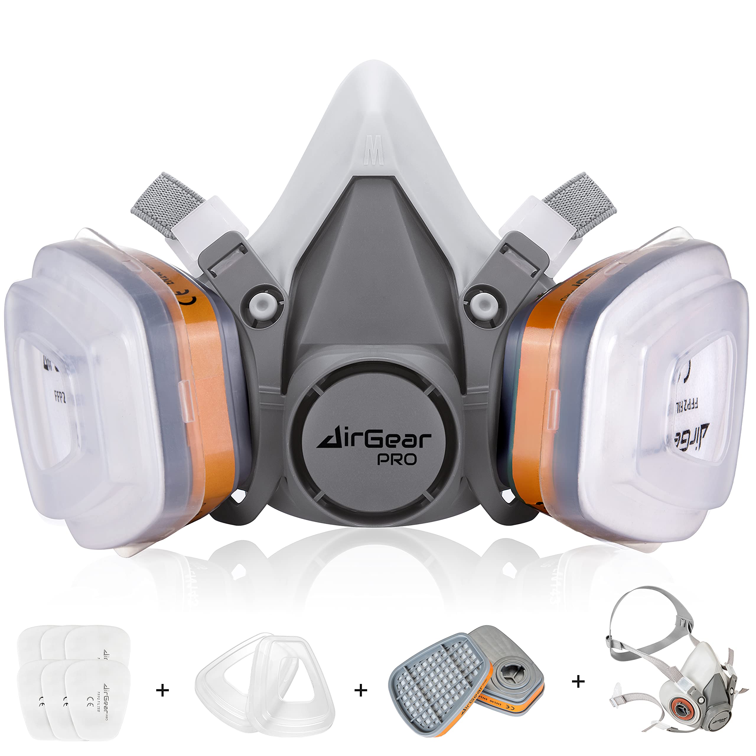 AirGearPro M-500 Reusable Respirator Mask with A1P2 Filters | Anti-Dust