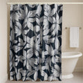 Jemidi Waterproof Shower Curtain – Dark Grey Polyester with 12 Hooks