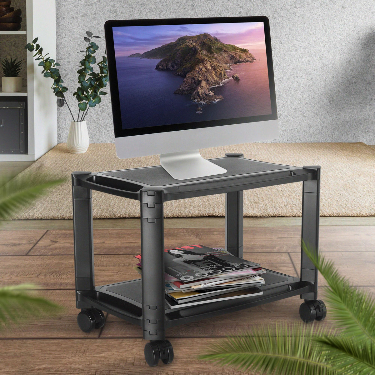 RICOO Office Trolley On Wheels WM4-L Universal Mobile Rolling Container Stackable Wheeled Storage Rack Printer Stand Scanner Smart Utility Cart 2 - image 2