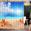 Lerores Sea Blue Shower Curtain – 180x200cm Anti-Mould Weighted Hem