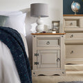 Corona Grey Pine Bedside Table – Distressed Solid Wood