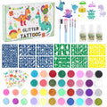 Highttoy Dinosaur Glitter Tattoo Kit for Kids | 32 Colors & 164 Stencils