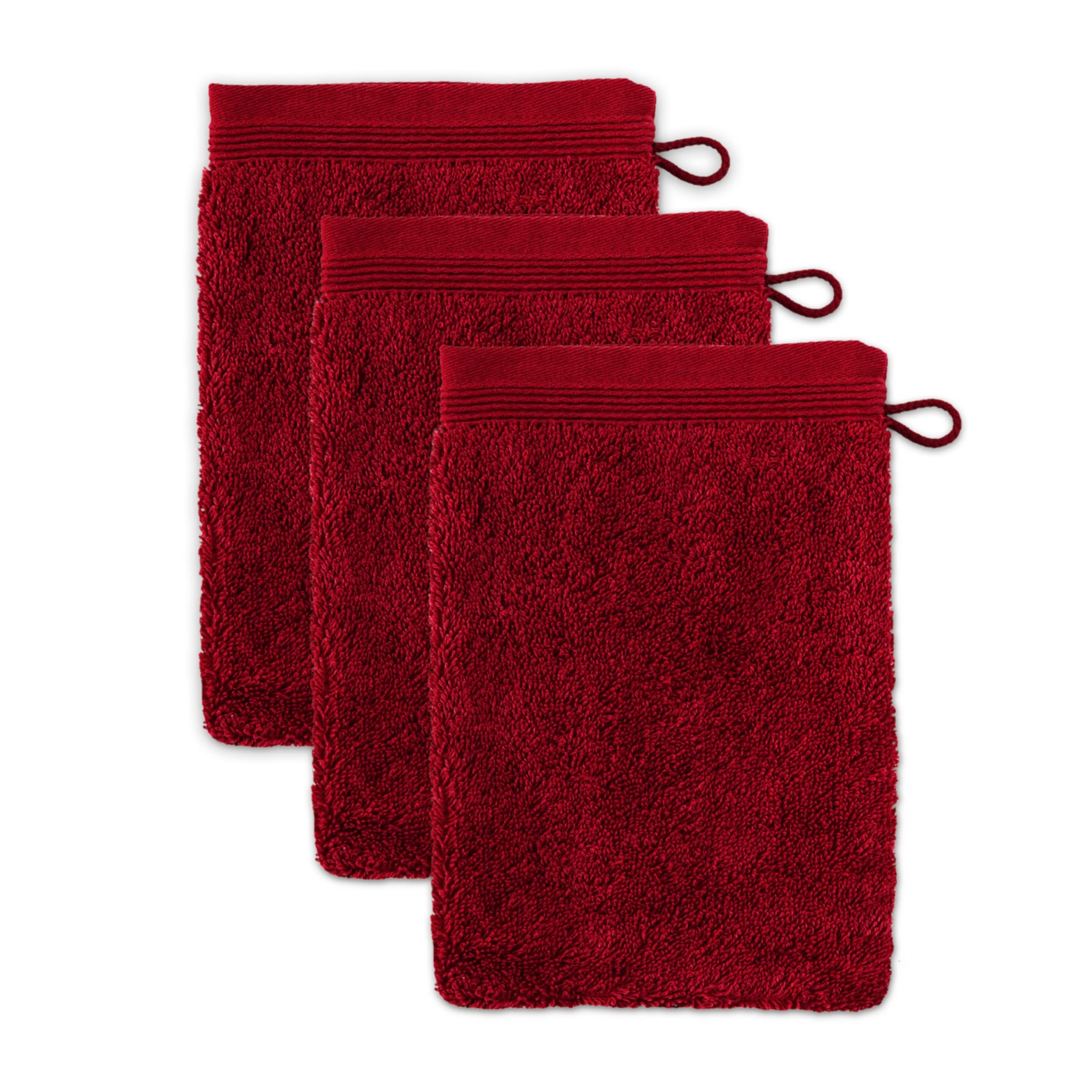 Möve Premium Cotton Wash Glove – Ruby Red Luxury Bath Mitt, 15x20cm