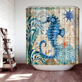 JMAHM Ocean Shower Curtain | Mildew Resistant Polyester with 12 Hooks