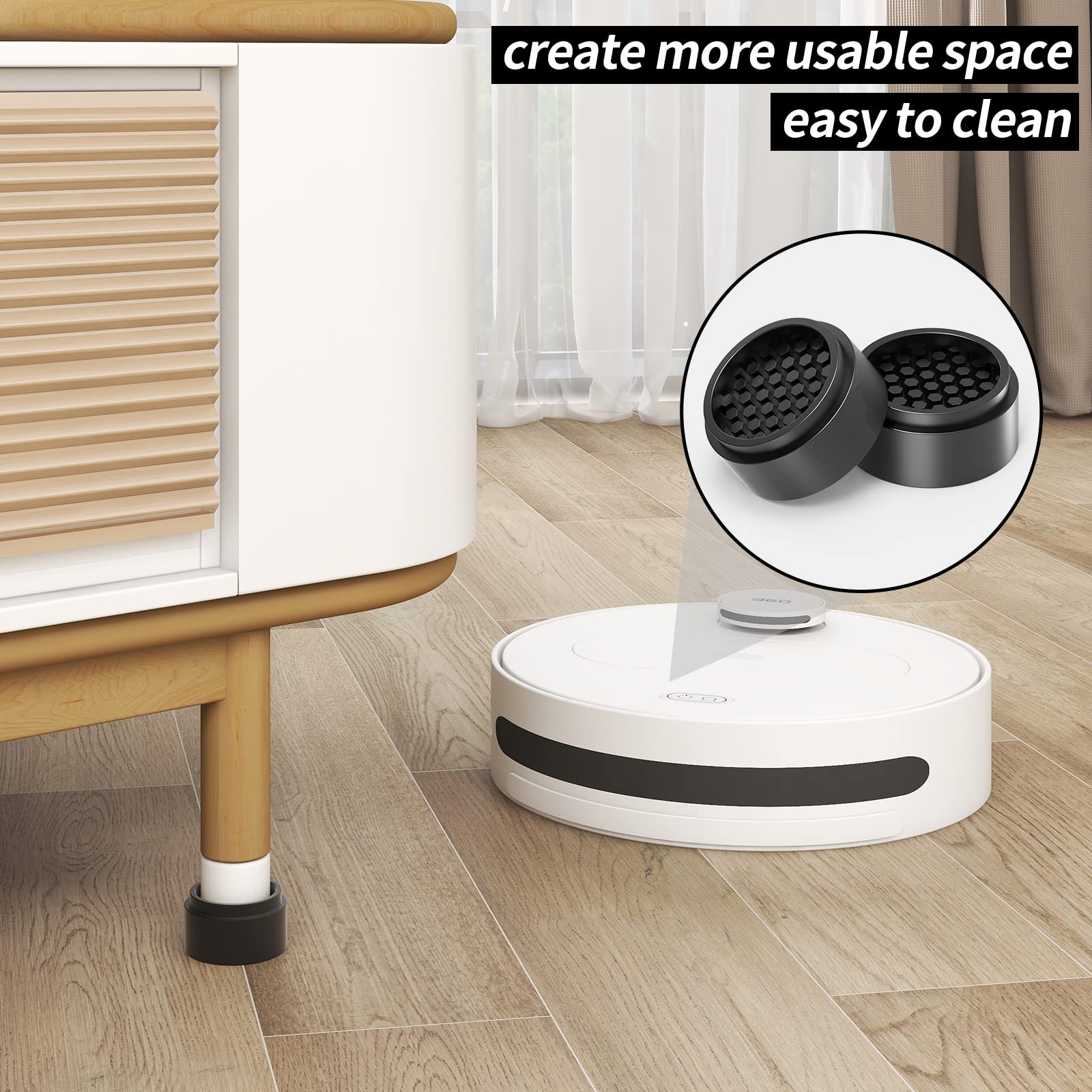Ezprotekt 12-Pack Stackable Bed Risers – Heavy Duty Rubber Furniture Lifts