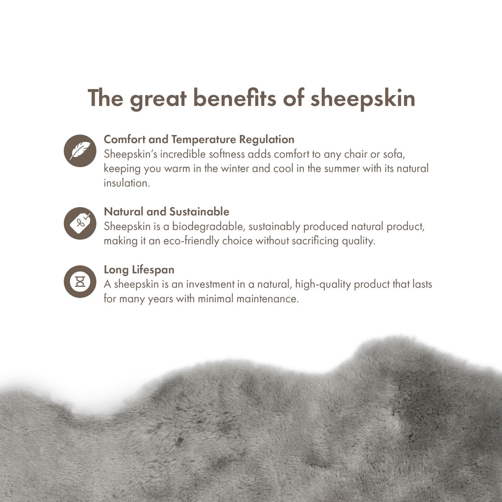 Nordic Sheep Baby Sheepskin Rug 95x60 cm | Real Lambskin in Light Grey