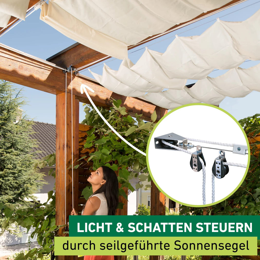Windhager Tarp Cable Tensioning Set – 270x140cm Cream Sun Shade Sail