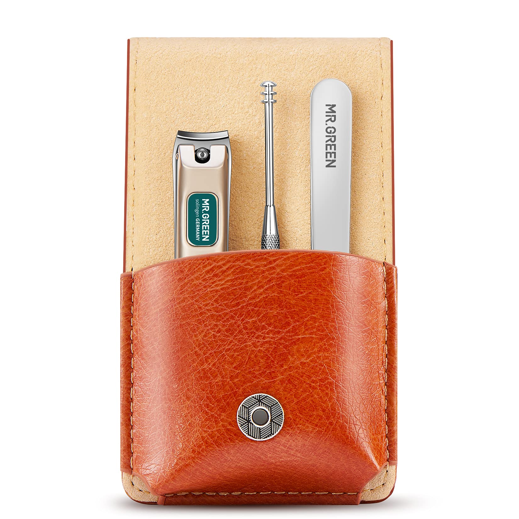 MR.GREEN 3-Piece Stainless Steel Manicure Set with Travel Case