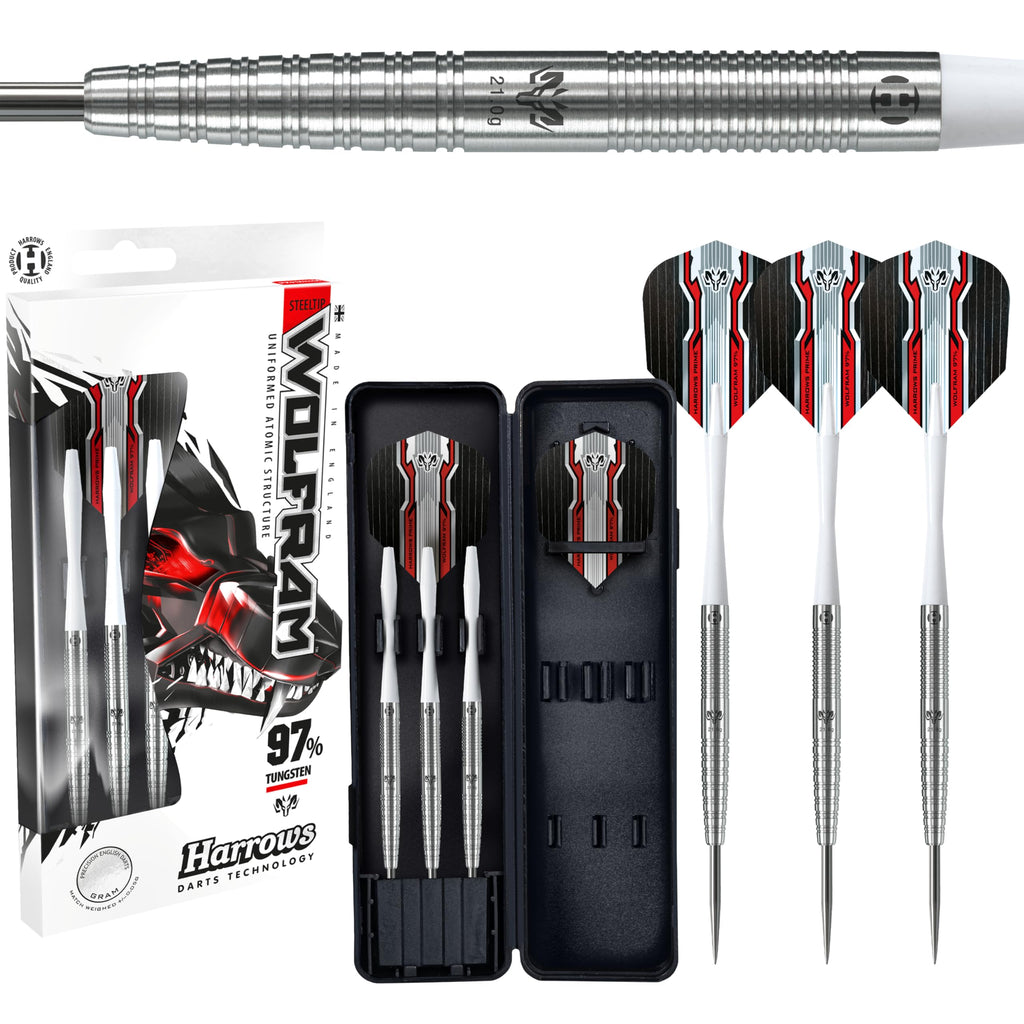 Harrows Wolfram 97% Tungsten Steel Tip Darts Set | 21g - 26g