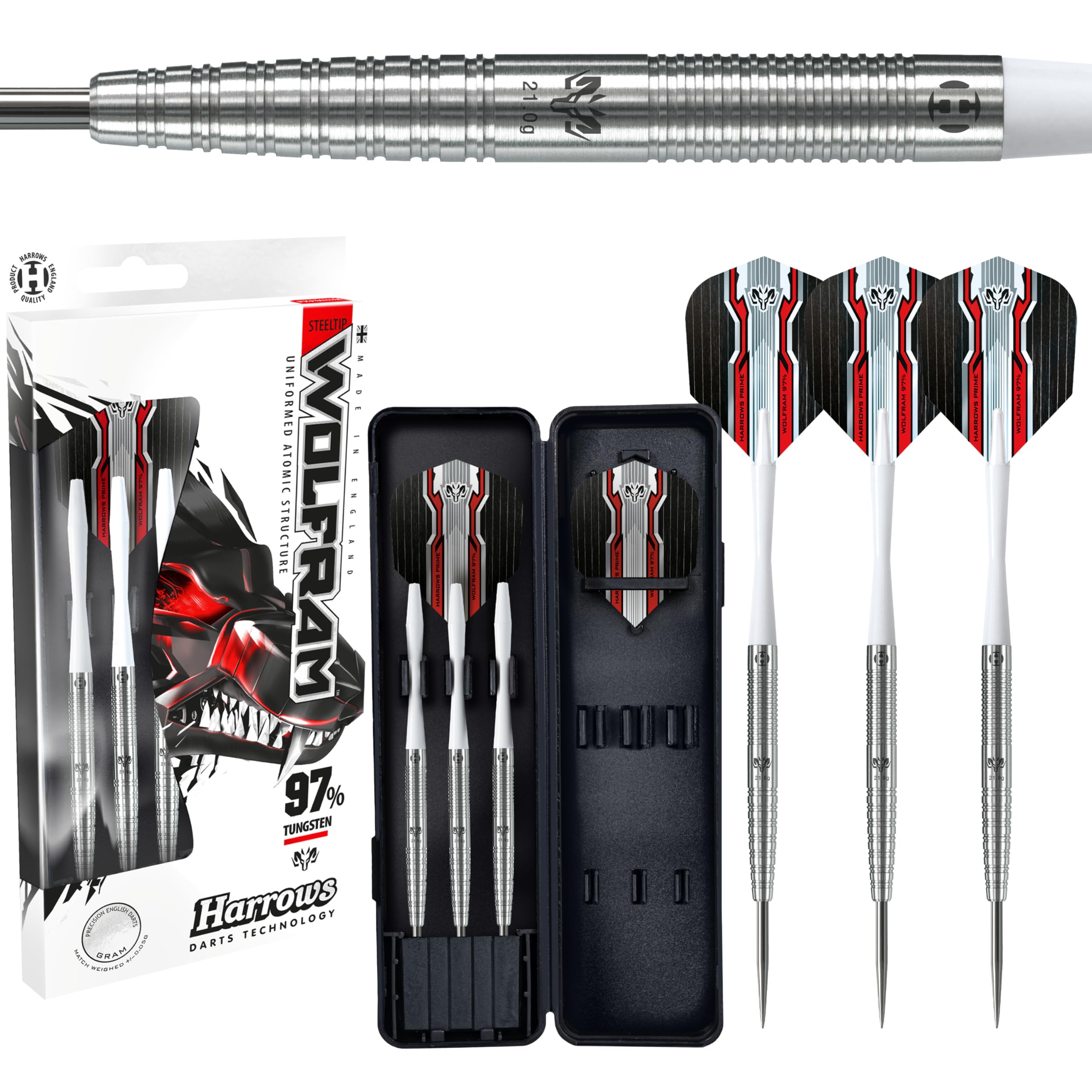 Harrows Wolfram 97% Tungsten Steel Tip Darts Set | 21g - 26g