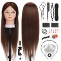 26" Brown Mannequin Head for Braiding and Styling with Stand
