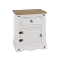 Solid Pine Bedside Cabinet | White 1 Drawer Nightstand