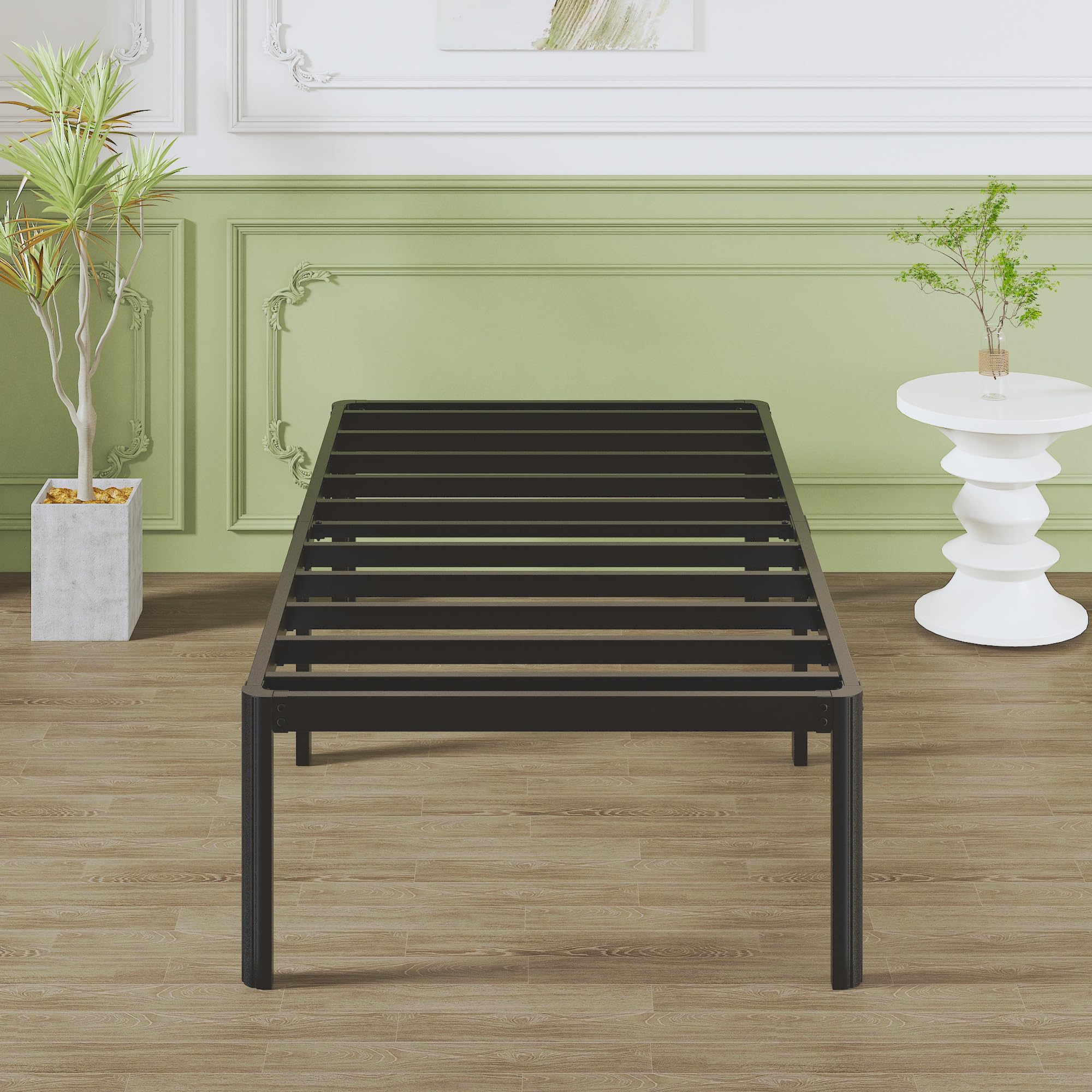 Lutown-Teen 2ft6 Small Single Metal Bed Frame – Heavy Duty 46cm High