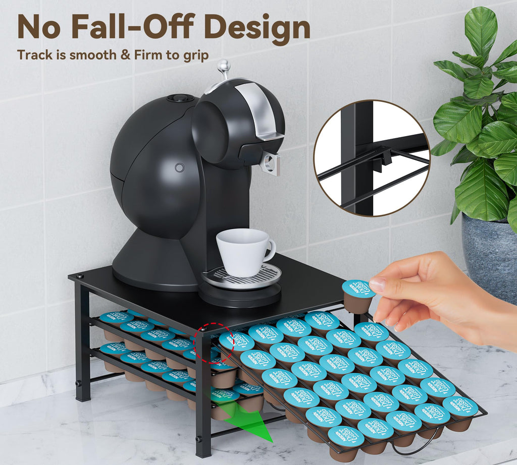 Jolof Store Dolce Gusto Coffee Pod Holder – 90 Capsule 3-Tier Metal Drawer
