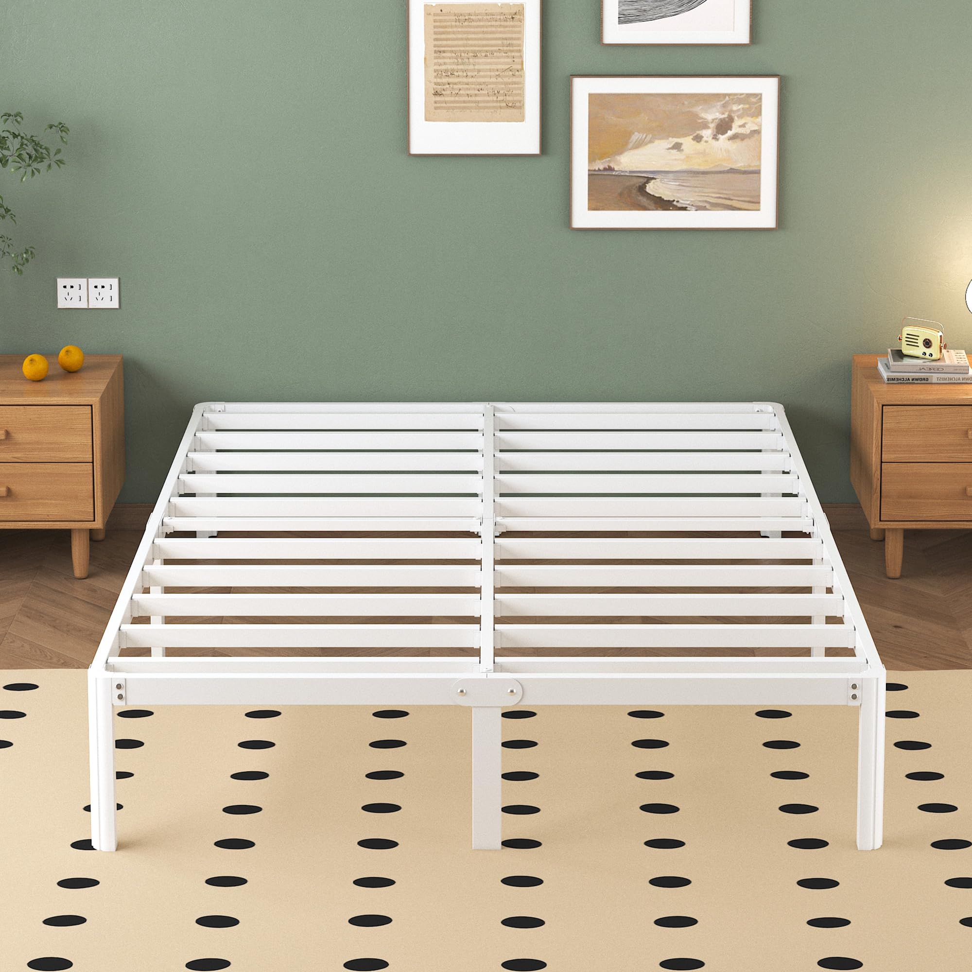 Lutown-Teen King Size Metal Bed Frame 160x190 – Heavy Duty with Storage