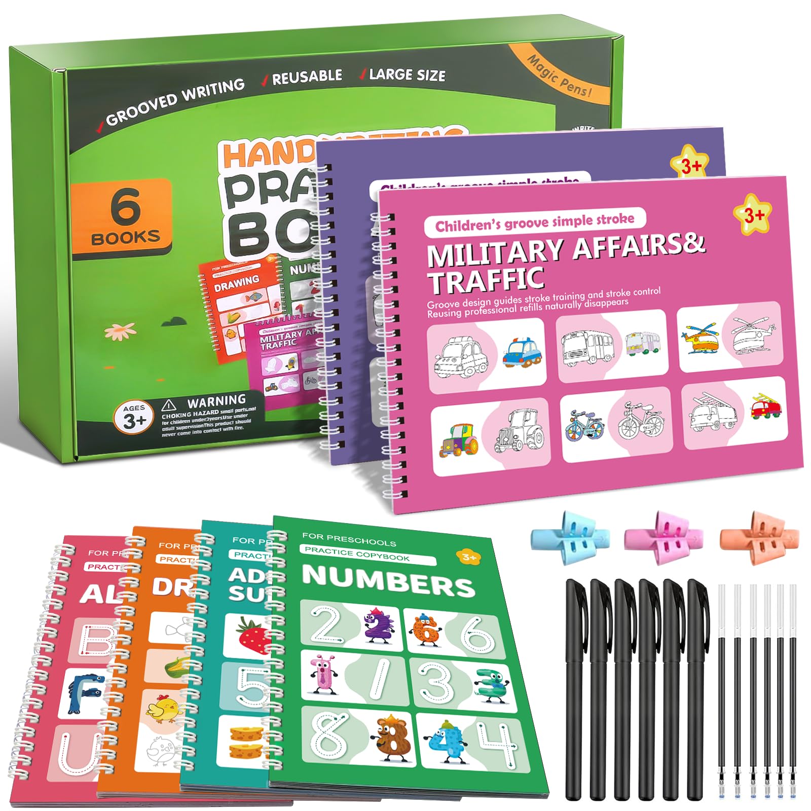 Magic Grooved Handwriting Practice Books - 6 Reusable Books