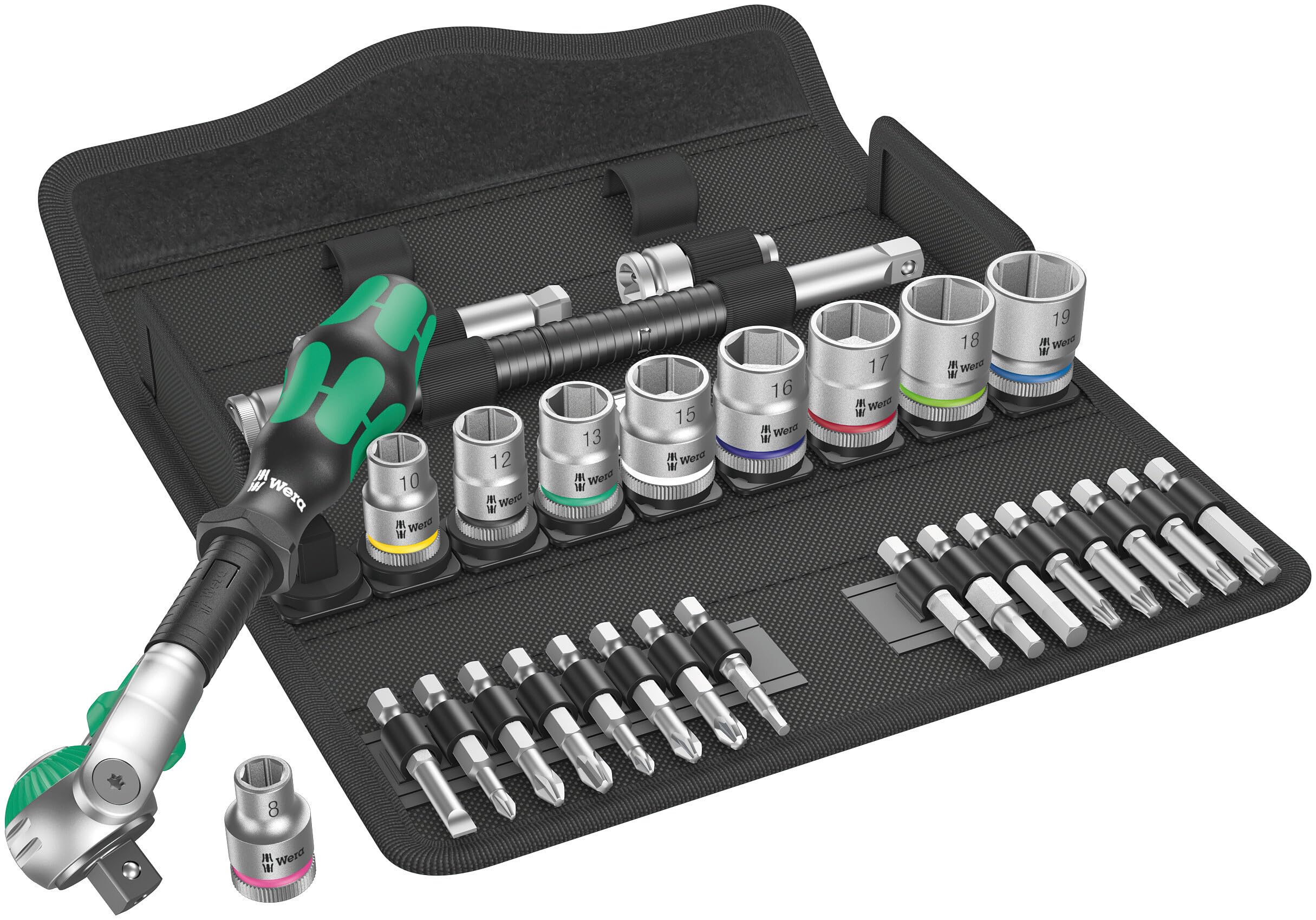 Wera Zyklop Speed 3/8" Ratchet & Socket Set, Metric, 29pc – Silver