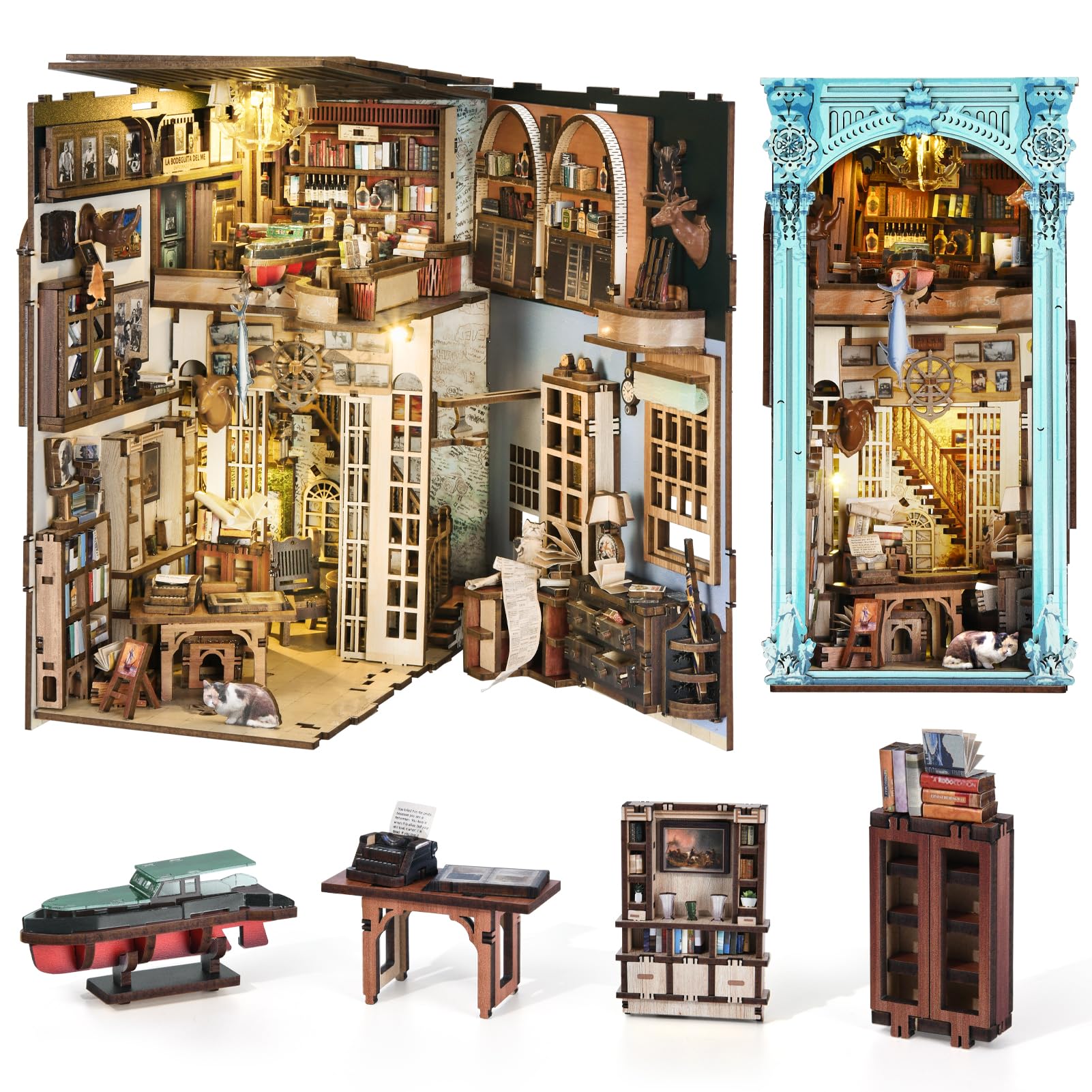Minicity Hemingway House Book Nook Kit – DIY 3D Wooden Puzzle Decor