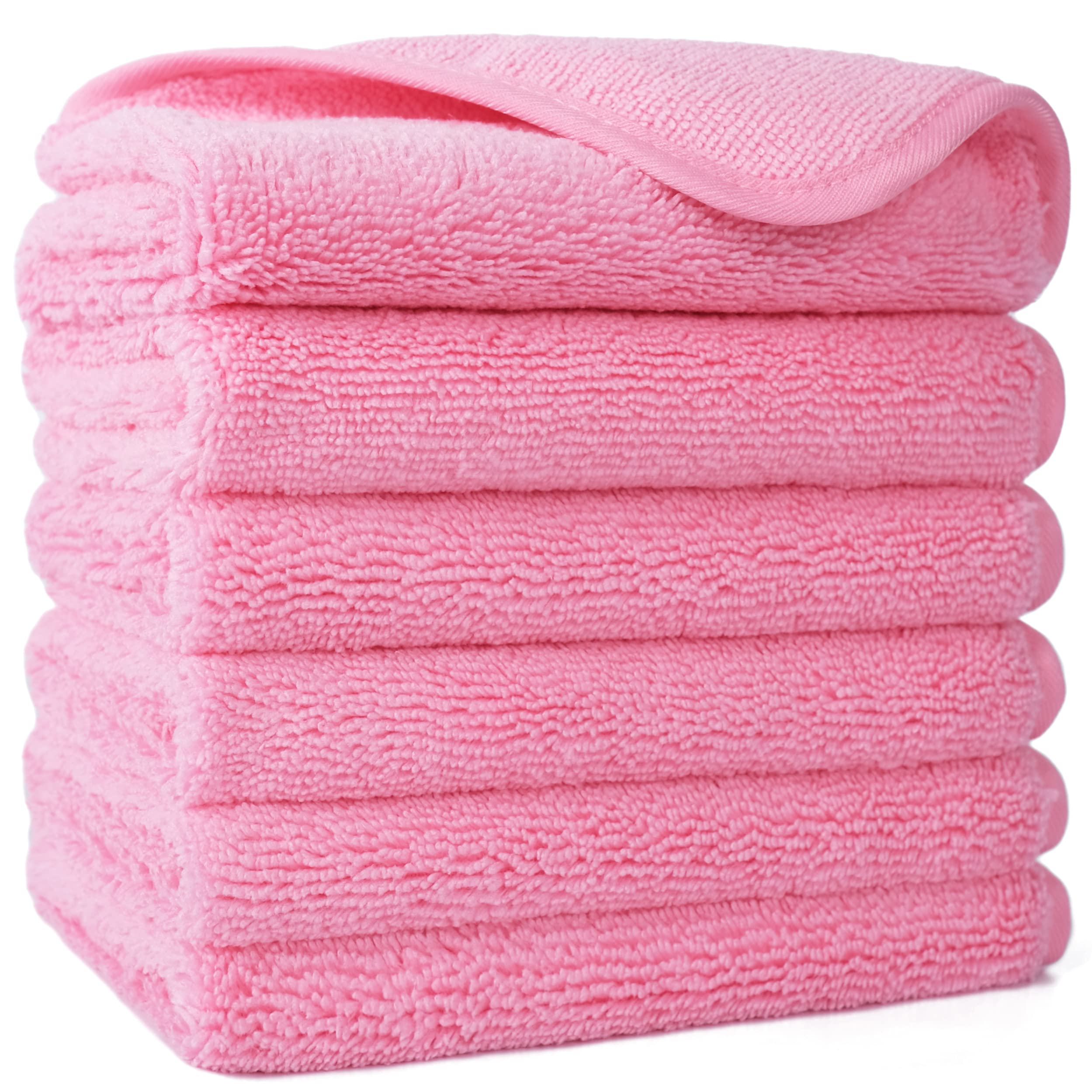 Polyte Microfibre Face Washcloths | Lint Free Exfoliating Towels, 6 Pack