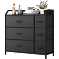 YITAHOME 6-Drawer Fabric Dresser | Sturdy Steel Frame Storage - Black