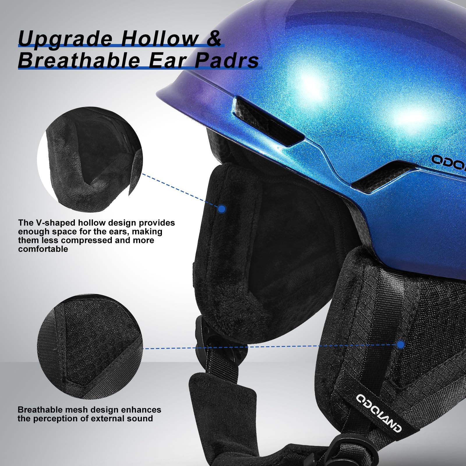 Odoland Ski Helmet – Adjustable Snowboard Helmet with PC Shell & EPS Foam