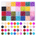 Anezus 1960pcs Multicolor Pearl Beads – 6mm Round Beads for Jewelry Making