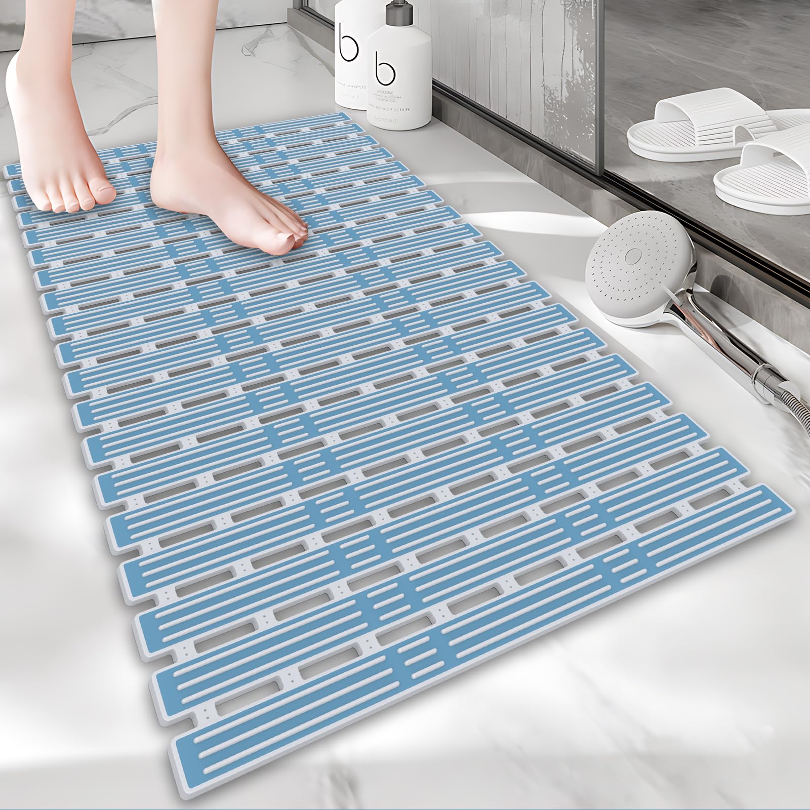 Onihan Non-Slip Shower Mat – Anti-Mould TPE Bath Mat with Suction Cups