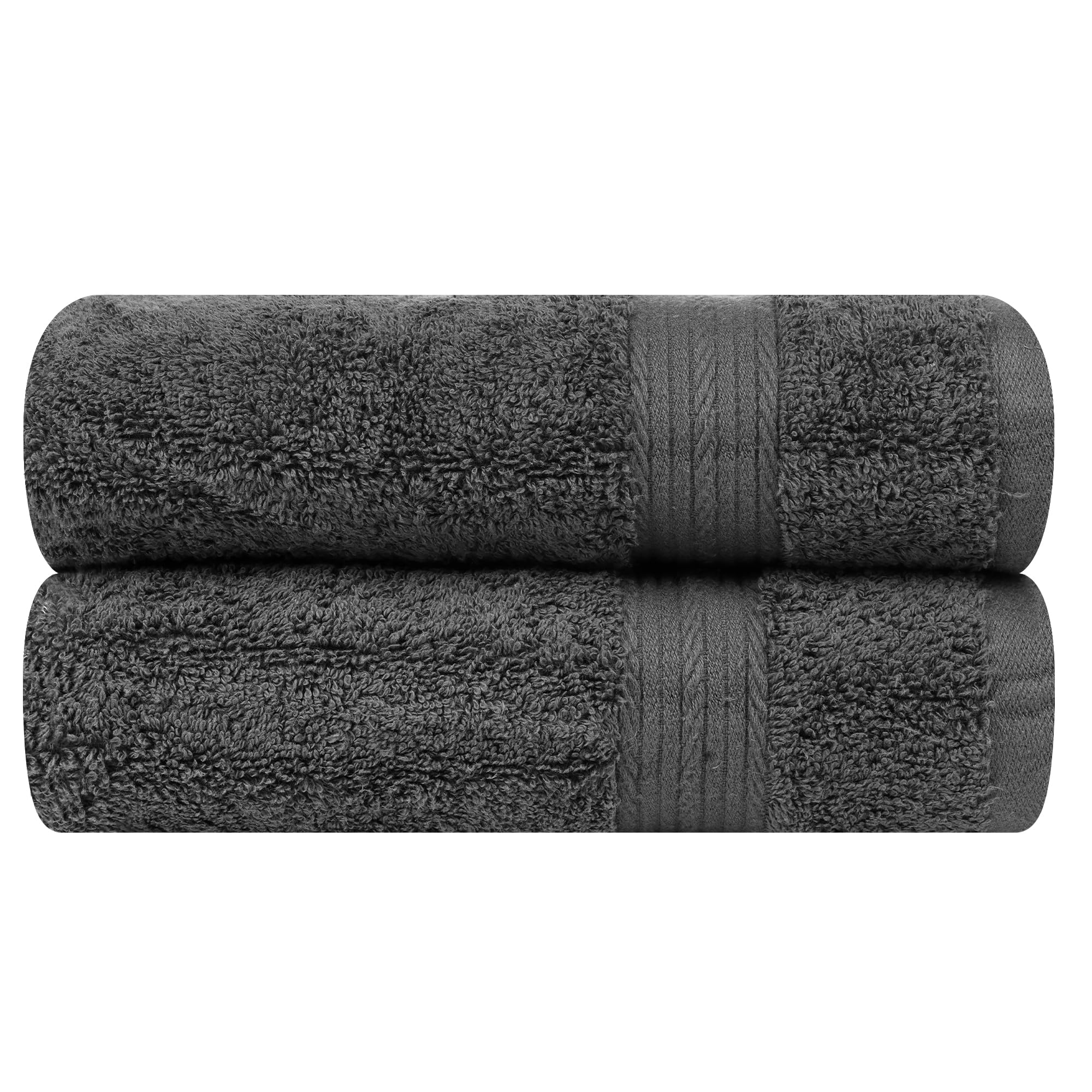 Ample Decor 100% Cotton Hand Towel Set of 2 | 600 GSM Absorbent - Grey