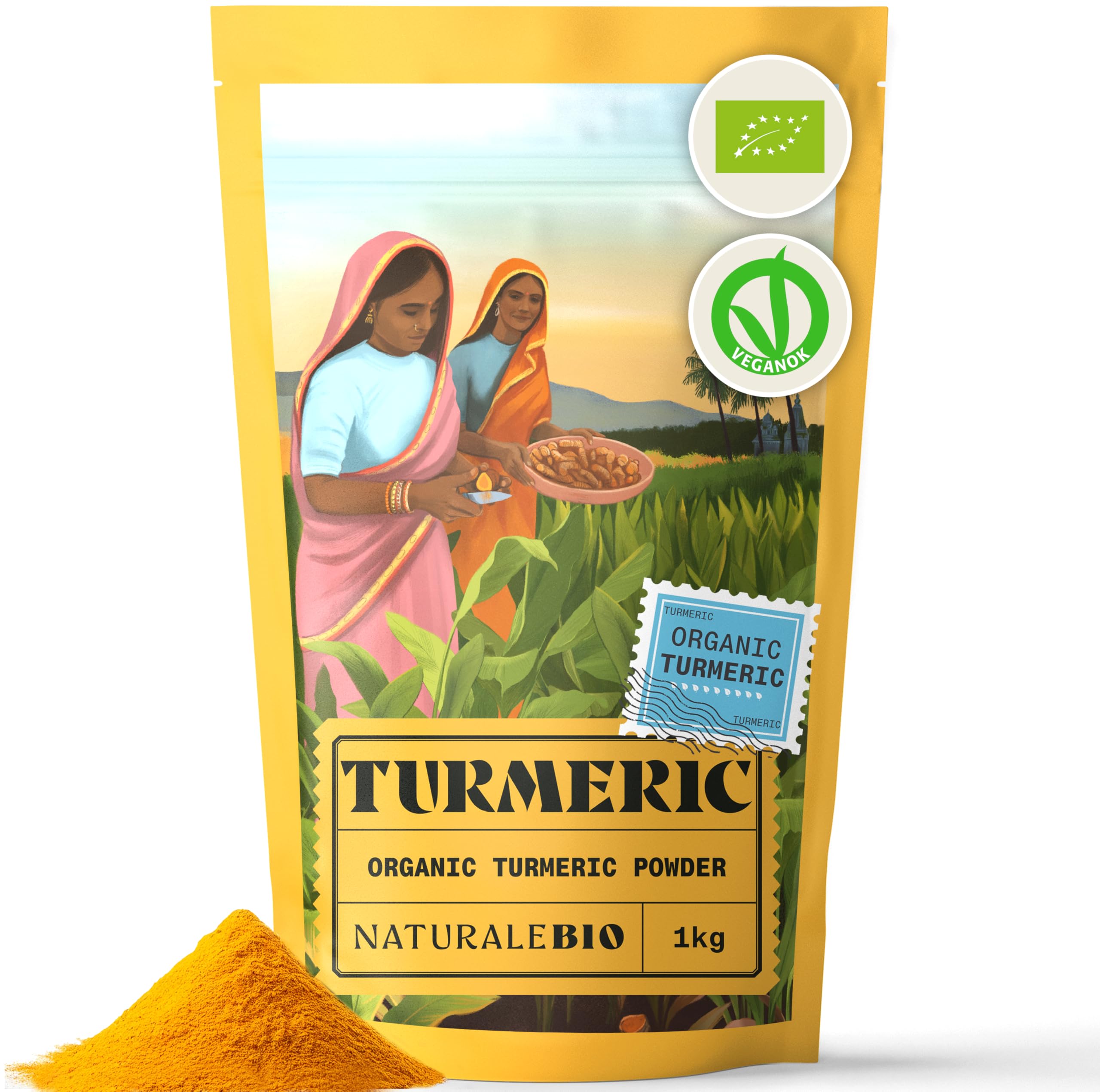 NaturaleBio Organic Turmeric Powder 1kg | Pure Ground Root from India