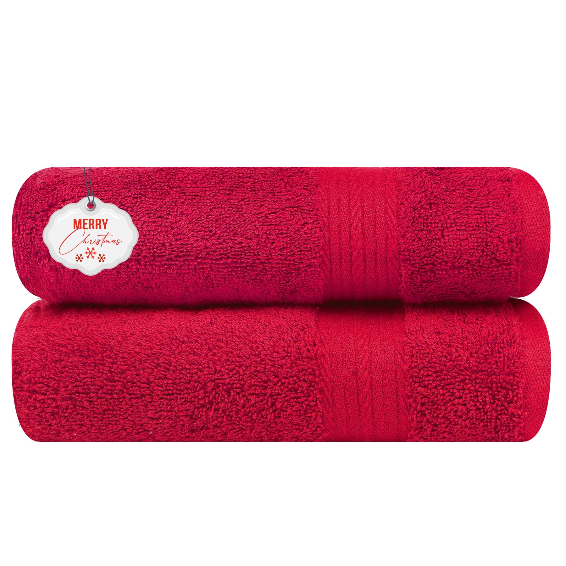 Ample Decor 100% Cotton Hand Towel Set of 2 | 600 GSM Absorbent - Red
