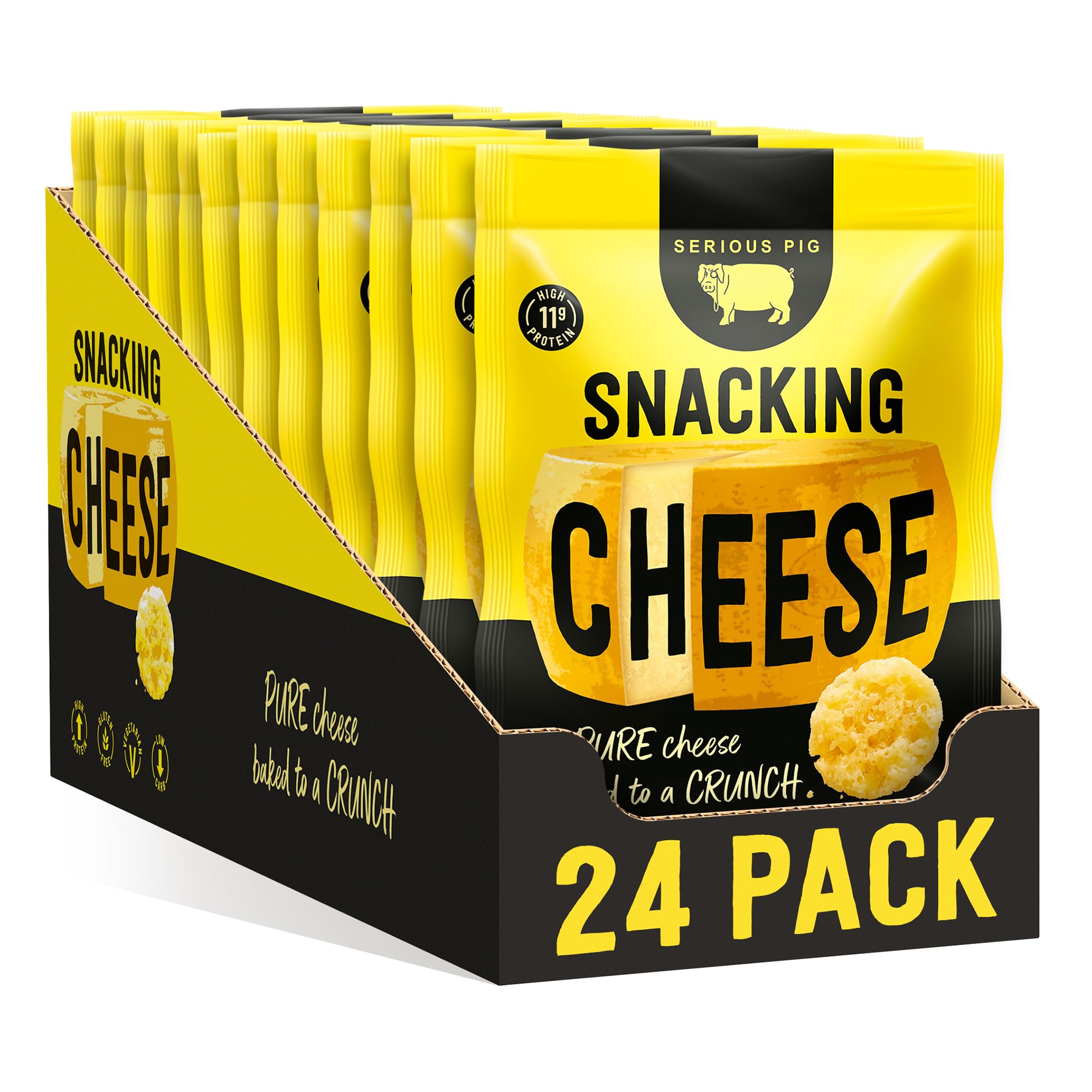 Serious Pig Snacking Cheese – High Protein Keto Crisps (24 x 24g)