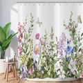 Hnmdmyi Floral Shower Curtain | Waterproof Polyester Botanical Bath Decor
