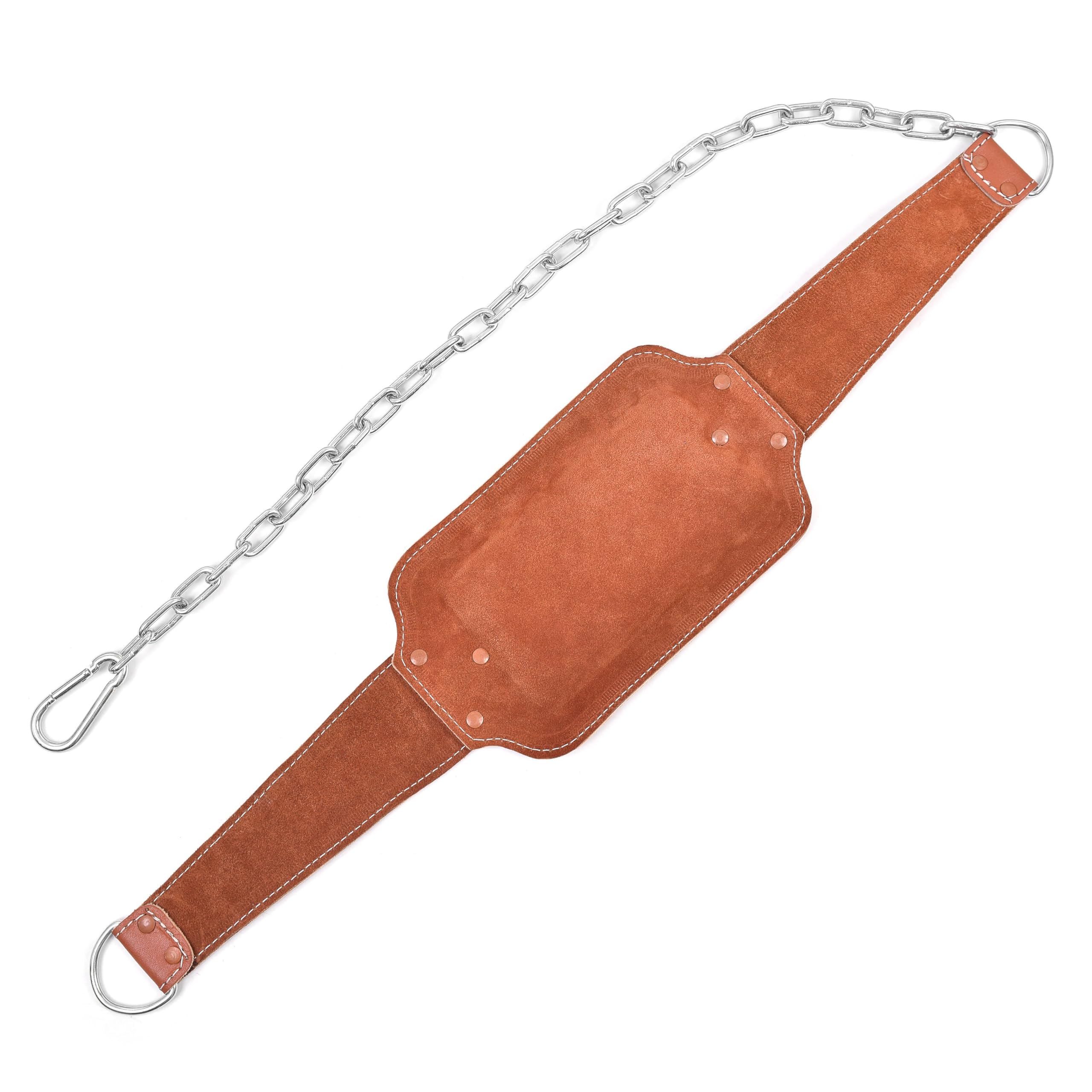 Crossjab Leather Dipping Belt | Weightlifting Dip Belt with Steel Chain