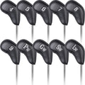 Craftsman Golf Black Leather Iron Headcover Set | 10pc Magnetic Closure