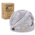 myHomeBody Charcoal Fiber Hair Towel Wrap – Quick Dry Turban in Gray