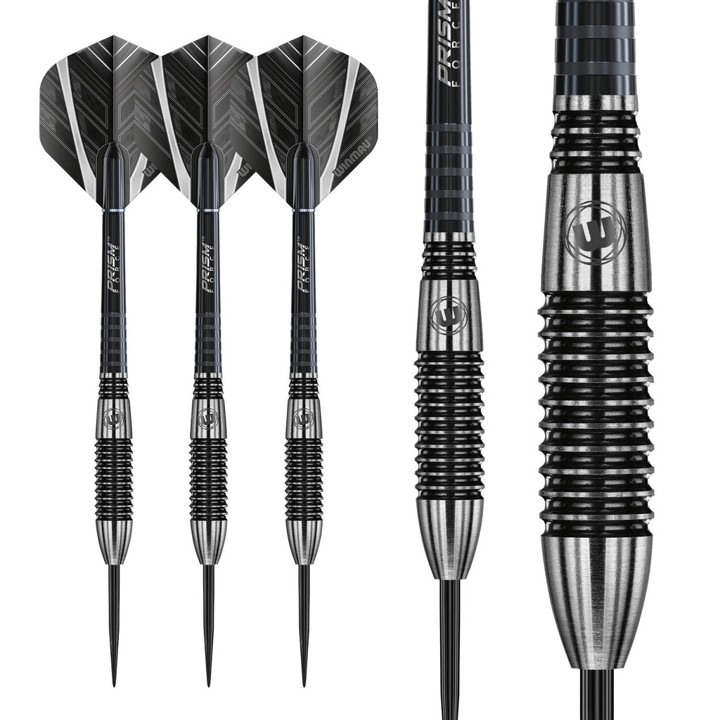 Winmau Blackout 26g Tungsten Darts Set | Steel Tip with Prism Shafts
