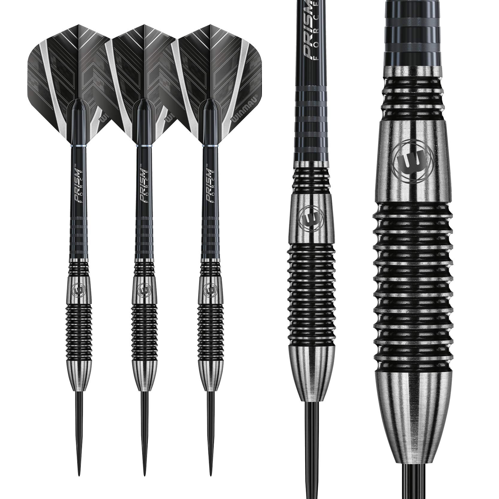 Winmau Blackout 26g Tungsten Darts Set | Steel Tip with Prism Shafts