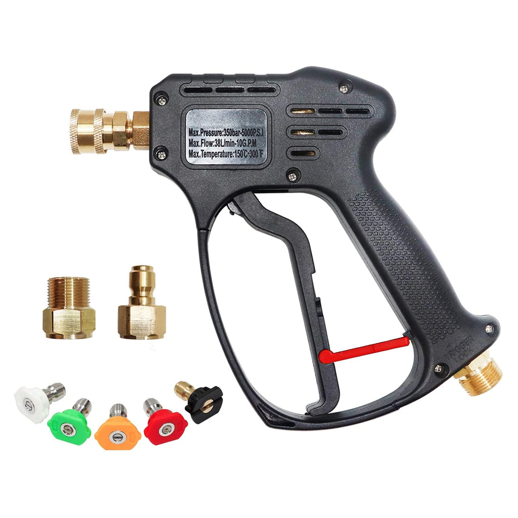 EDOU High Pressure Washer Short Gun Kit | 5000 PSI Brass & Stainless Steel
